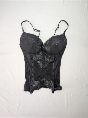 Black Lace Bustier Corset Top - Women's Intimates